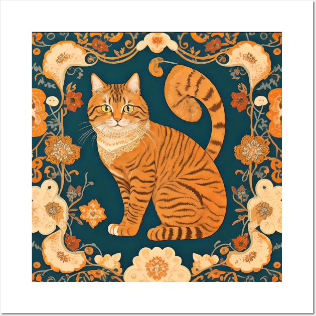 Rug Pattern inspired-Persian cat design Wall Art by Fadedstar